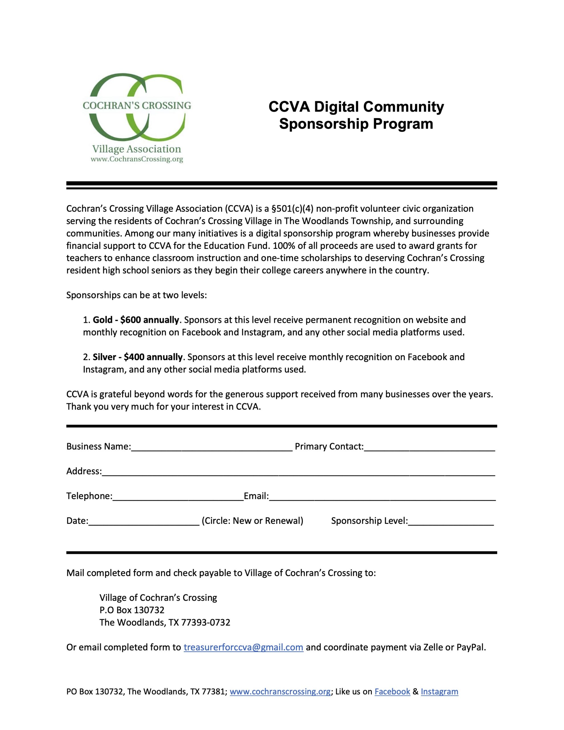CCVA Digital Sponsorship 2023